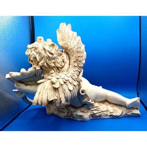 Vintage 20" Design Toscano Italian Baroque Victorian Cherub Angel w/ Harp Statue - Picture 6 of 12